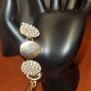 Gold with white jewels bracelet